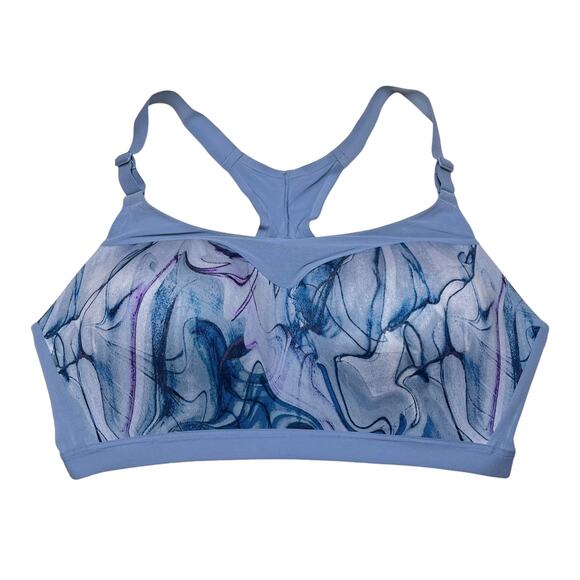 Victoria's Secret Incredible Max On Point Sports Bra Blue Marble Swirl Size 38DD - Picture 1 of 3